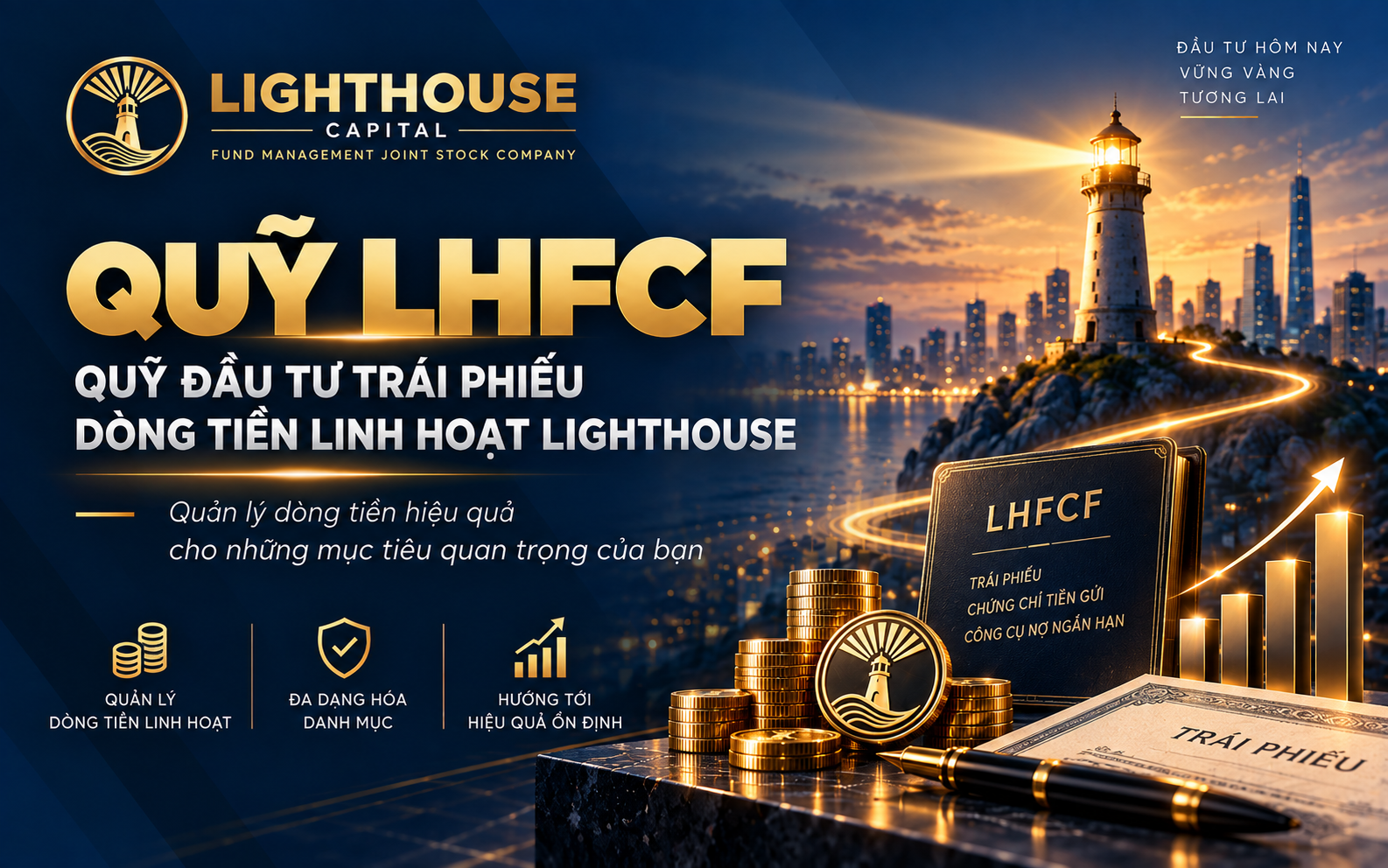 Quỹ LHFCF là gì? Tìm hiểu chiến lược, lợi ích, rủi ro, biểu phí, thanh khoản và cách đầu tư Quỹ Trái phiếu Dòng tiền Linh hoạt Lighthouse.